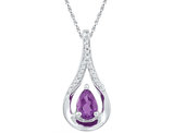 3/8 Carat (ctw) Lab-Created Amethyst and Diamond Infinity Pendant Necklace Sterling Silver